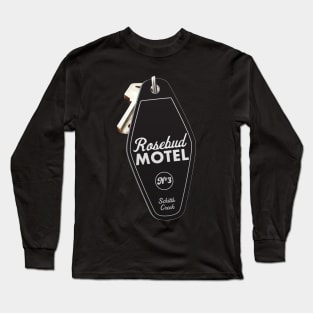 Schitt's Creek Rosebud Motel Key Tag, Retro design in black Long Sleeve T-Shirt